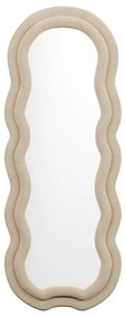 Lustro organiczne z weluru - szer. 60 x wys. 160 cm - Beżowy - LINOA