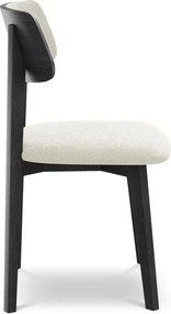 Kremowe krzesło z litego drewna Niu – Makamii