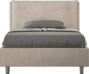 Łóżko bez stelaża tapicerowane 120x210 microfibra piaskowy Appia Large