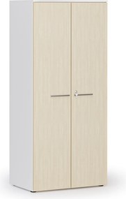 Szafa biurowa z drzwiami PRIMO WHITE, 800 x 500 x 1781 mm, biały/brzoza