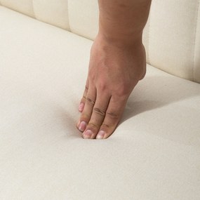 HOMCOM Sofa 2-osobowa, miękkie wyściełanie, łatwy w pielęgnacji materiał, do 220 kg, 117 x 56,5 x 77 cm, kremowa biel | Aosom PL