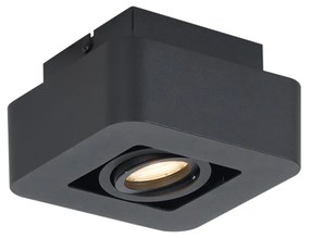 Zaokrąglony reflektor natynkowy czarny, obrotowy i przechylany - Dox