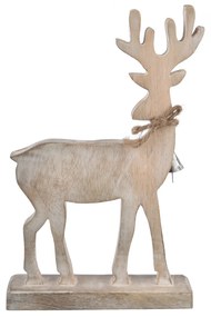 4Home Dekoracja z drewna mango Nordic Reindeer, 33 cm