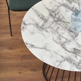 Designerski stół z drucianą podstawą Brodway imitacja marmuru