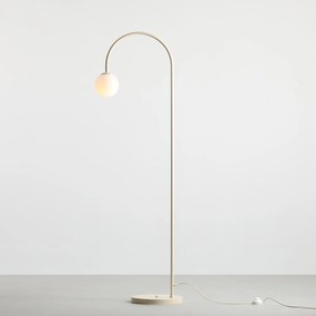 Łukowa lampa podłogowa Una - kremowa
