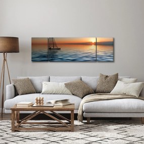 Obraz - Żaglówki na morzu (170x50 cm)