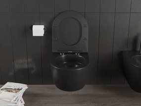 Mexen Carmen miska wc Rimless Tornado z deską wolnoopadającą slim, duroplast, czarna mat - 30881085T