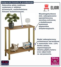 Konsola minimalistyczna na złotym stelażu dąb lancelot W5-Z76
