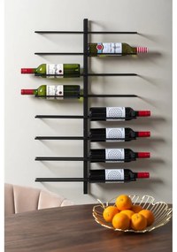Czarny wiszący metalowy regał na wino liczba butelek 16 Dual – PT LIVING