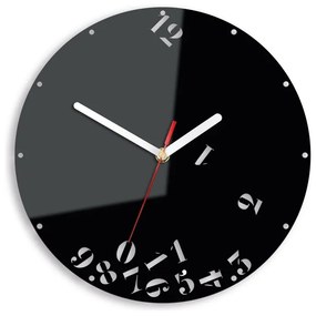 Zegar na ścianę cichy nowoczesny akrylowy czarny ozdobny - spadające cyfy