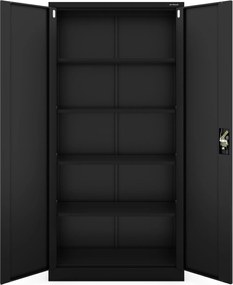 Szafa biurowa Jan dwudrzwiowa 90x40x185 cm czarna