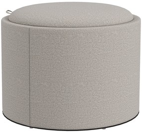 HOMCOM Pufa tapicerowana, wygląd lnu, ukryte miejsce do przechowywania, odwracane wieczko, 56cm x 56 cm x 42 cm, Jasnoszary + Naturalny