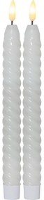 Zestaw 2 białych woskowych świec LED Star Trading Flamme Swirl Antique, wys. 25 cm