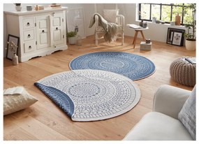 Niebieski dywan dwustronny NORTHRUGS Porto, Ø 200 cm