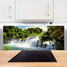 Panel Szklany Dziki Wodospad w Sercu Lasu