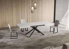 Stół rozkładany Niket 130/234x90 cm nogi biały jesion antracyt