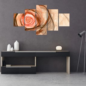 Obraz - Abstrakcyjny róż z białym tłem (125x70 cm)