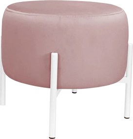Pufa OLA loft ławka podnóżek metal : Kolor Stelaża - Biały, Kolor tkaniny - VELVET - MG58, Typ tkaniny - Velvet