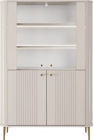 Witryna Vesper 103 cm czterodrzwiowa - kaszmir / złote nogi