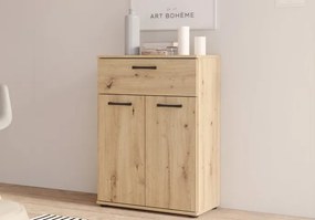 Dwudrzwiowa komoda wąska z szufladą Niko 33-D78 dąb Artisan