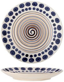 Biało-ciemnoniebieski kamionkowy talerz ø 27 cm Shama – Bloomingville