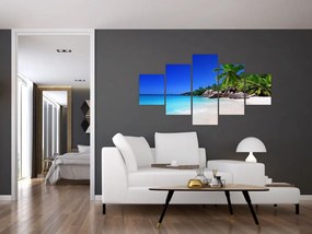Obraz plaży na wyspie Praslin (125x70 cm)
