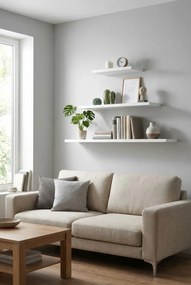 Zestaw 3 białych półek ściennych H2-C38