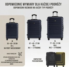 Zestaw walizek podróżnych NEW YORK, 3-elementowy, ABS, ciemnoniebieski Deuba