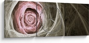 Obraz - Abstrakcyjny róż jasnoróżowy (z zegarem) (90x30 cm)