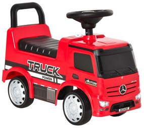 HOMCOM jeździk Mercedes ANTOS ciężarówka dla dzieci 12-36 miesięcy Biało-czarny z światłami 625x285x45cm | Aosom PL