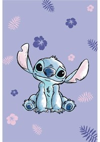 Fioletowy koc dziecięcy z mikfroflaneli 100x150 cm Lilo and Stitch – Jerry Fabrics