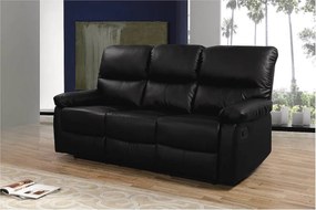 Sofa wypoczynkowa "Lincoln" - 197 x 89 x 103 cm - 3 miejsca - Czarna