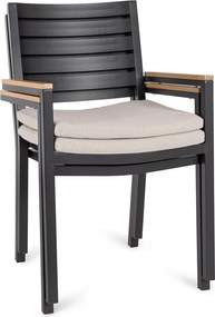 Antracytowe metalowe krzesło ogrodowe Henna – Bizzotto