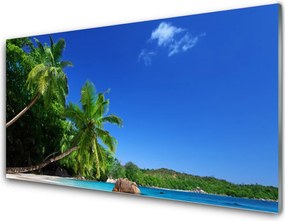 Panel Szklany do Kuchni Rajskie Wybrzeże Pod Palmami