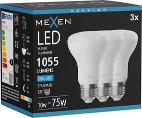Mexen Nova 3x żarówka LED E27, R63, 10W, Zimna - 6500K, 1055 lm - L104-E27-1065-01x03