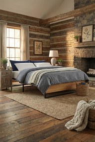 Czarne metalowe łóżko industrialne 100x200 cm F1-W22