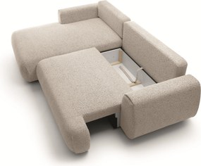 Masseno Narożnik ZEST z funkcją spania i pojemnikiem na pościel Narozniki L, Rozkładana sofa - Szary, PUENTE 09