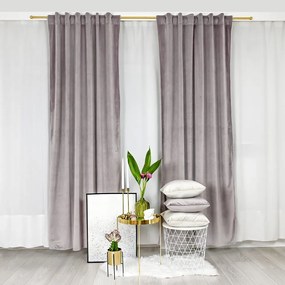 Zasłona Werona w kolorze brudnego różu z tkaniny welurowej