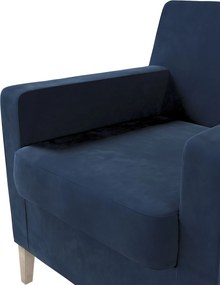 Pokrowiec na fotel Karlstad kolor granatowy tkanina połyskliwa, welwetowa