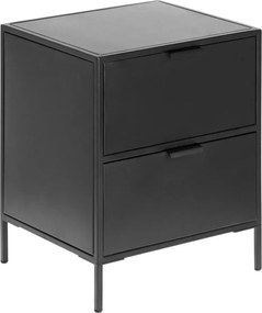 Czarna stalowa szafka nocna Shantay – Kave Home