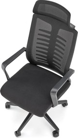 Obrotowe krzesło Fabio z oparciem i zagłówkiem z siatki