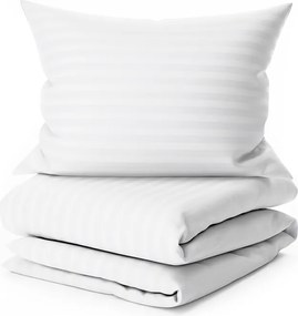 PrzytulneMieszkanie.pl PrzytulneMieszkanie.pl Hotelowa pościel z mikrofibry JASMINE biała - pasek 2 cm, hotelowa kieszeń Rozmiar pościeli: 70 x 90 cm | 140 x 200 cm