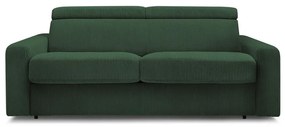 Ciemnozielona sztruksowa rozkładana sofa 215 cm Monaco – Bobochic Paris