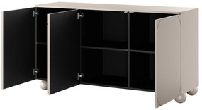 Komoda Sonatia II 150 cm trzydrzwiowa na nogach kulach - kaszmir