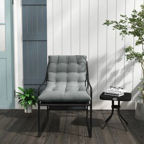 Outsunny Fotel Ogrodowy: Wygodne Siedzisko z Grubą Poduszką, Podłokietniki, Stylowy Design | Aosom PL