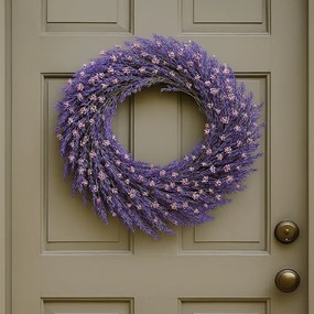 Sztuczny wieniec lawenda, średnica 65 cm