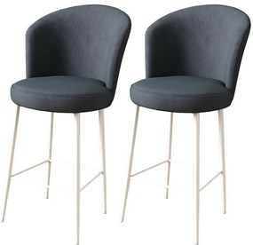 Zestaw krzeseł barowych Fora Anthracite and White,2 szt., 2 szt.