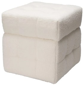 Pufa ze schowkiem kostka SQUARE, tapicerka baranek, 38 x 38 x 37 cm