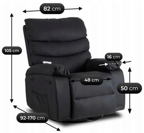 Czarny biurowy fotel skórzany S5-Z68