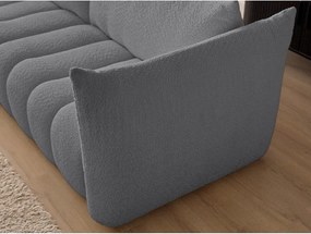 Szary narożnik z materiału bouclé (lewostronny/z szezlongiem) Azra – Bobochic Paris